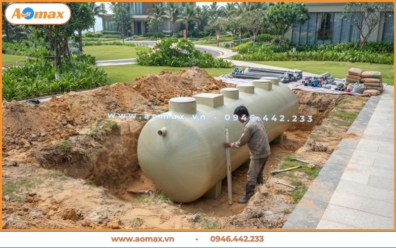 Thi công bể xử lý nước thải Bà Rịa Vũng Tàu cho resort