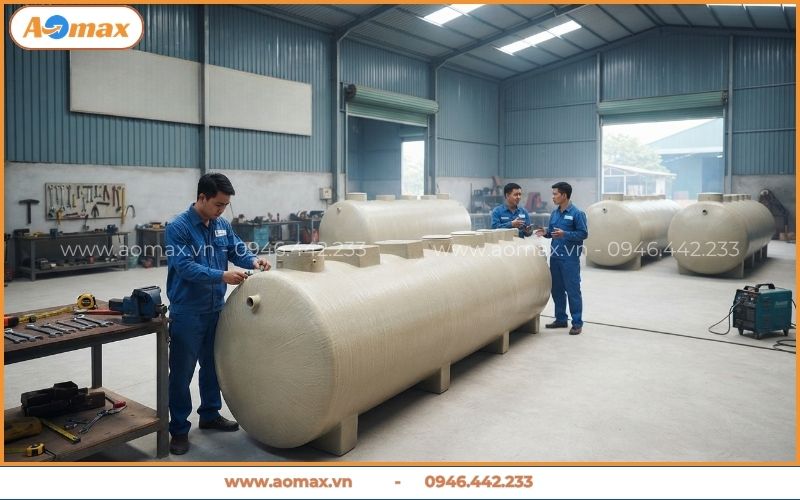 Xưởng sản xuất thiết bị xử lý nước thải Vĩnh Long AOmax