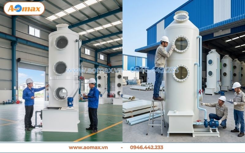 Xưởng sản xuất trực tiếp hệ thống xử lý khí thải