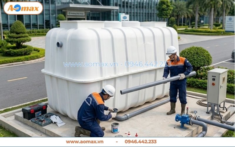 Thi công đặt nổi hệ thống xử lý nước thải 10m3