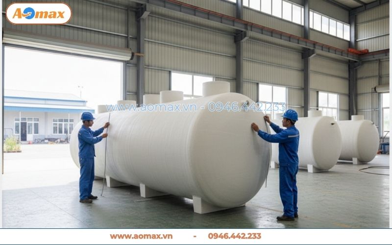  Sản xuất hệ thống xử lý nước thải 15m3 tại nhà máy AOmax