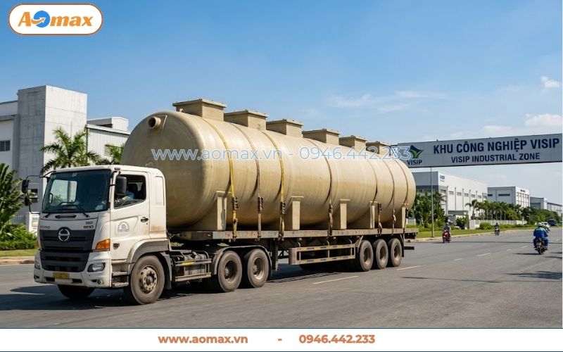 Vận chuyển hệ thống xử lý nước thải 300m3 đến dự án