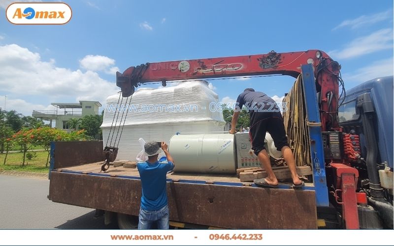 Vận chuyển hệ thống xử lý nước thải 3m3 đến chân công trình