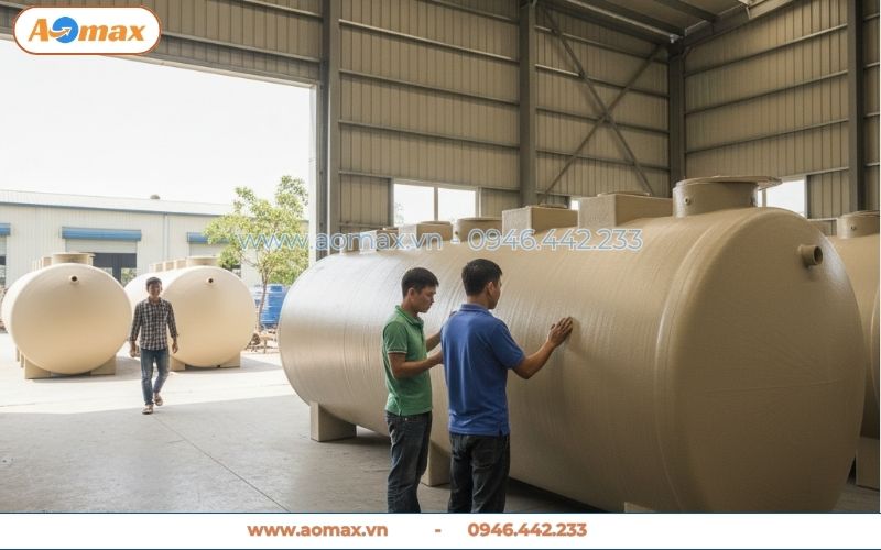 Xưởng gia công hệ thống xử lý nước thải 400m3 AOmax
