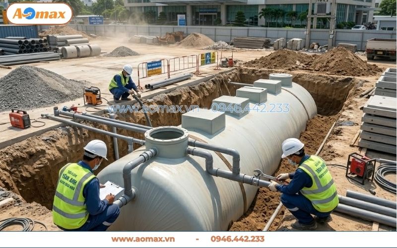 Thi công lắp đặt hệ thống xử lý nước thải 40m3