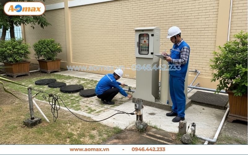 Lắp đặt hệ thống xử lý nước thải 4m3 âm dưới đất