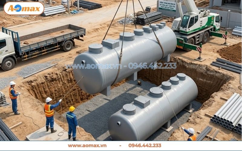 Thi công hạ ngầm hệ thống xử lý nước thải 500m3