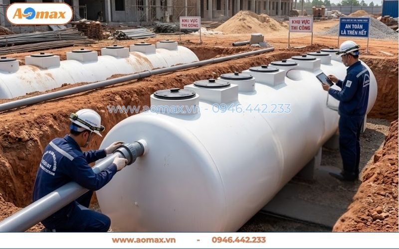 Lắp đặt hệ thống xử lý nước thải 50m3 cho công trình ký túc xá