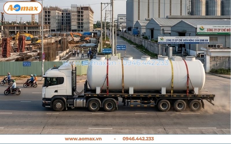 Giao hàng hệ thống xử lý nước thải 50m3 đến công trình