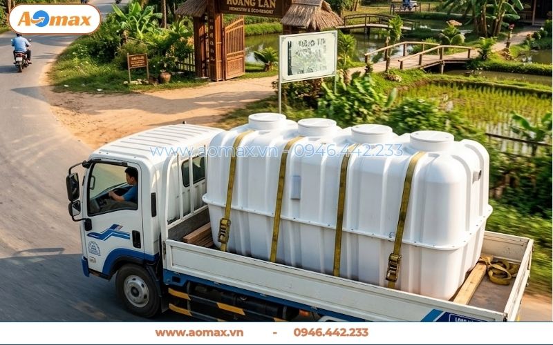 Vận chuyển hệ thống xử lý nước thải 6m3 đến công trình