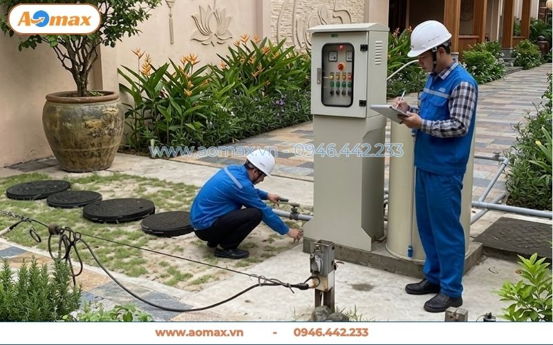 Hoàn thiện nắp thăm cho hệ thống xử lý nước thải 7m3
