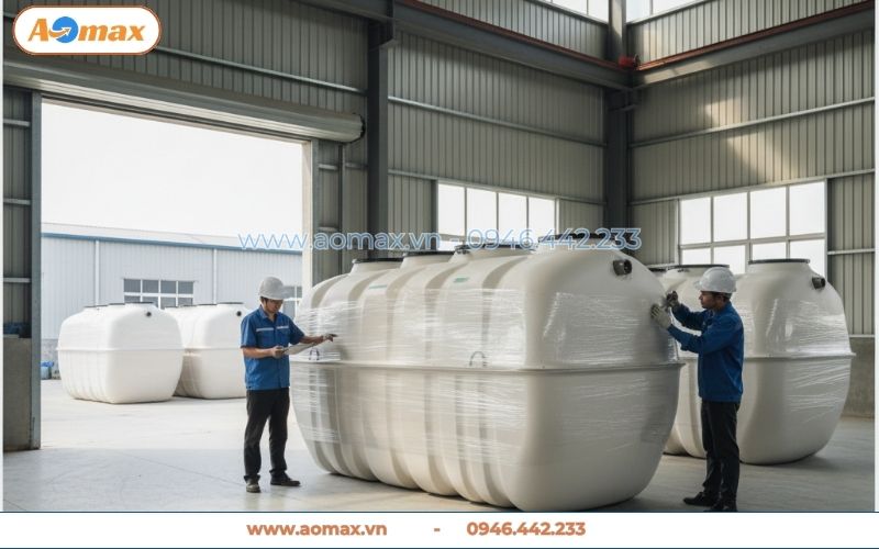 Sản xuất hệ thống xử lý nước thải 8m3 tại xưởng AOmax