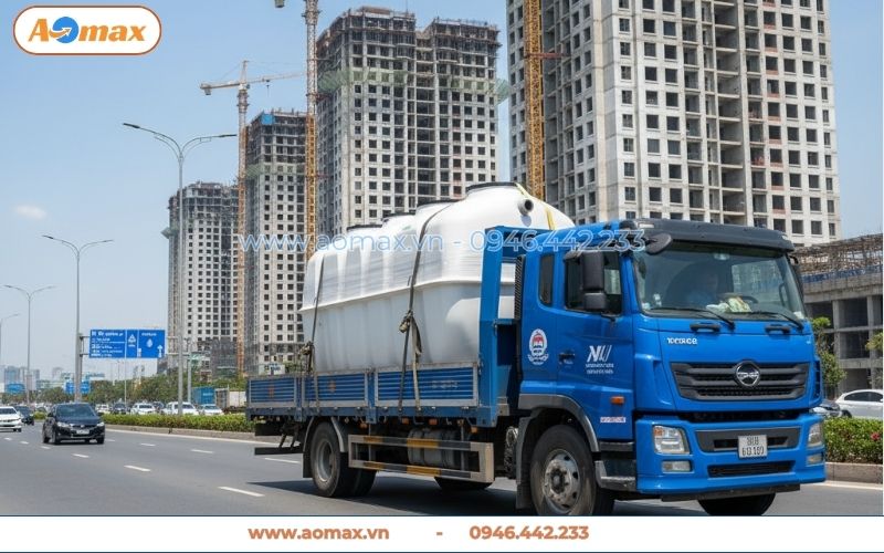 Vận chuyển hệ thống xử lý nước thải 8m3 tận nơi công trình