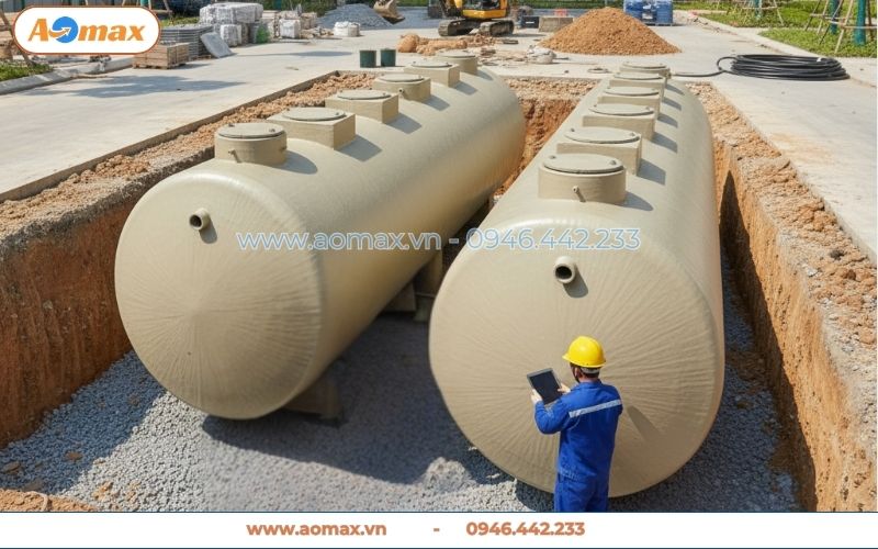 Lắp đặt hệ thống xử lý nước thải 90m3 âm đất