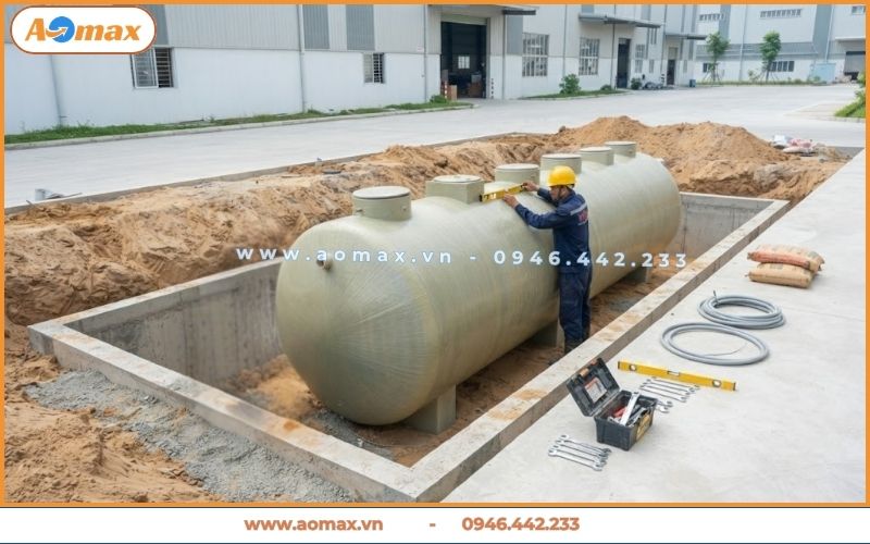 AOmax thi công trọn gói trạm xử lý nước thải công nghiệp.