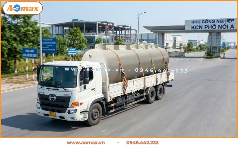 Vận chuyển bồn hợp khối xử lý nước thải công nghiệp.