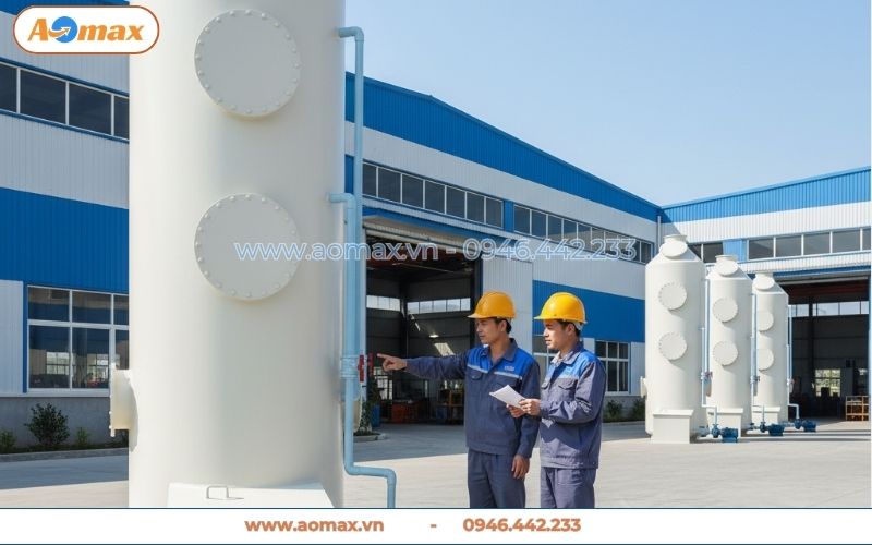 Tháp hấp thụ xử lý khí thải D1000 chịu hóa chất tốt