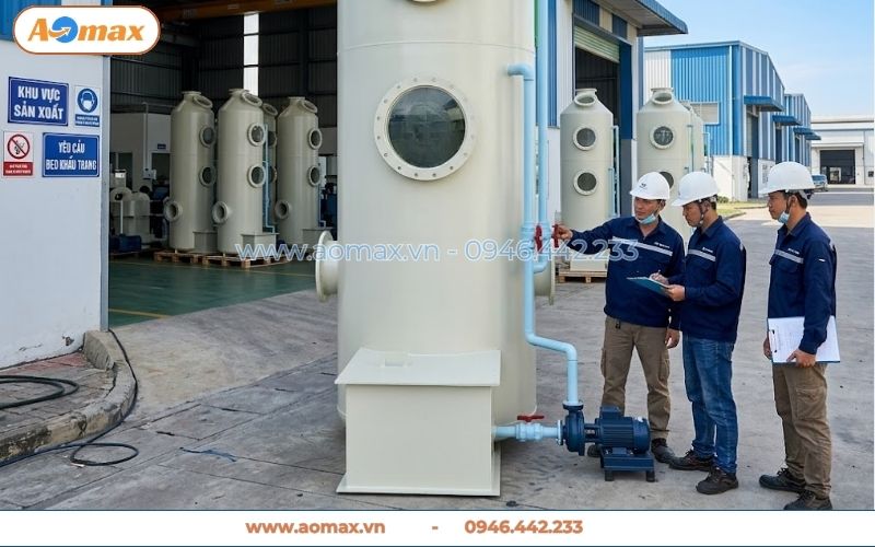 Mẫu tháp hấp thụ xử lý khí thải D1000 chất lượng tốt