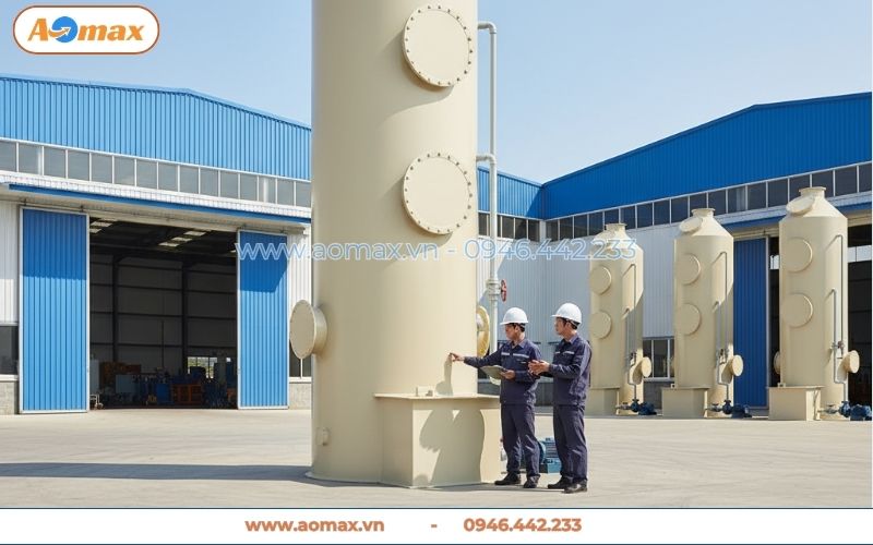 Tháp hấp thụ xử lý khí thải D1200 cao 3500mm