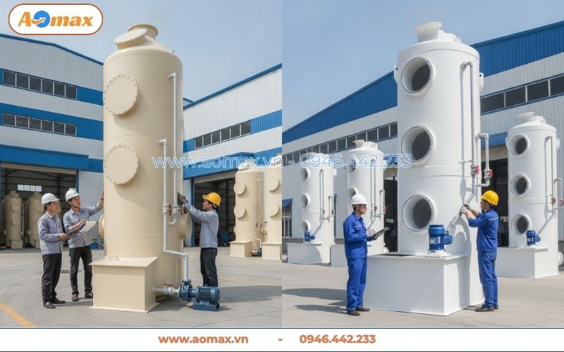 Tháp hấp thụ xử lý khí thải D2200 đạt chuẩn môi trường