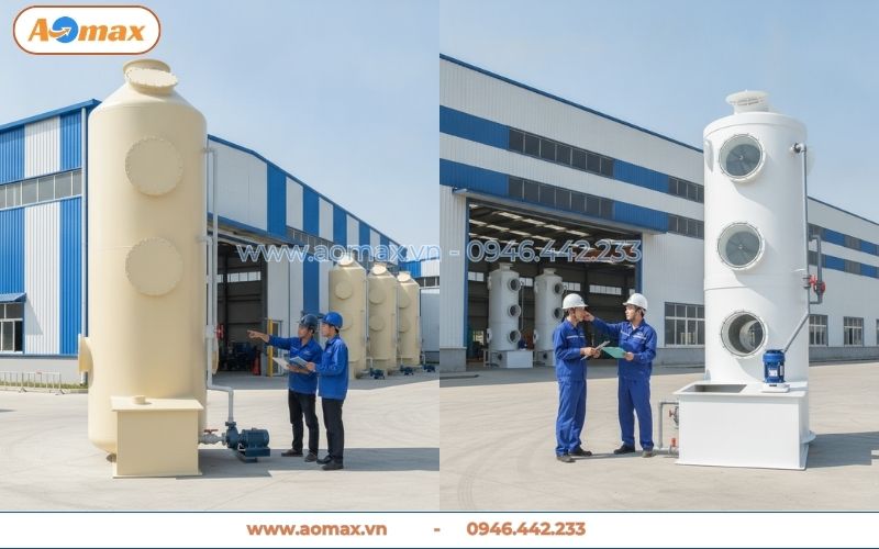 Tháp hấp thụ xử lý khí thải D2500 lưu lượng 30000 m3/h