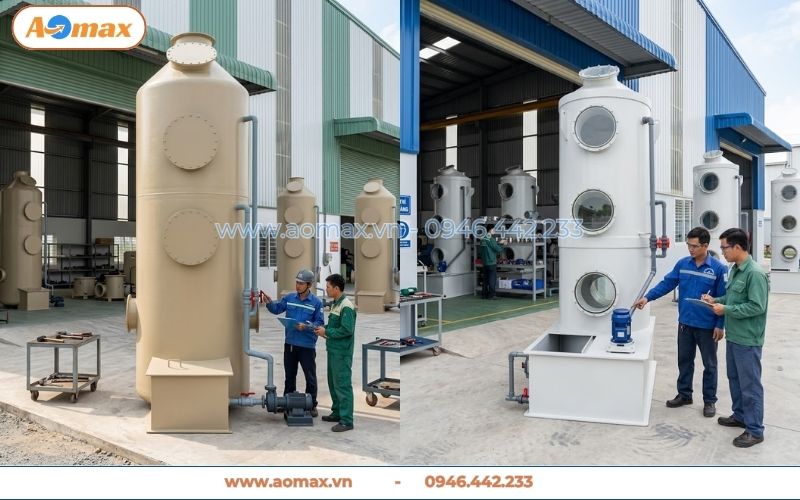 Tháp hấp thụ xử lý khí thải D2800 lưu lượng 40000m3h