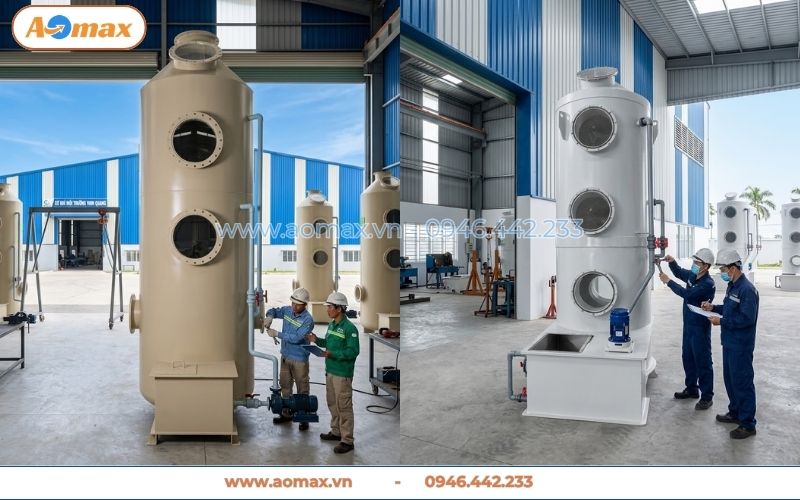Tháp hấp thụ xử lý khí thải D3200 đạt chuẩn hiệu suất 100%