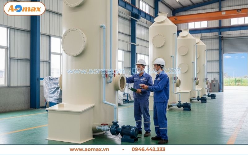 Tháp hấp thụ xử lý khí thải D800 chính hãng AOmax