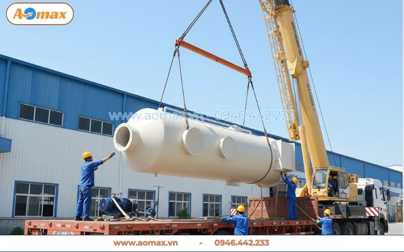 Tháp hấp thụ xử lý khí thải D800 vật liệu Composite FRP