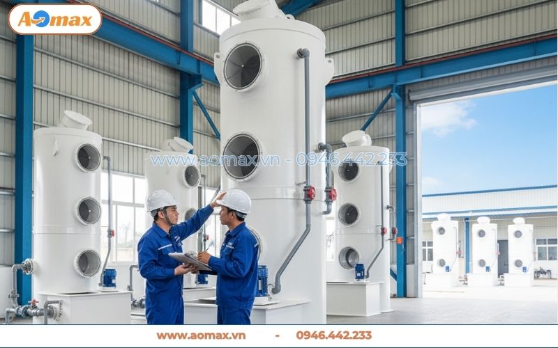 Tháp hấp thụ xử lý khí thải D800 bằng nhựa PP