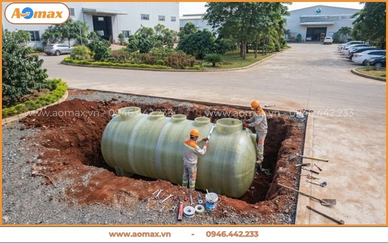 Đội ngũ kỹ sư thi công hệ thống xử lý nước thải Đắk Lắk.