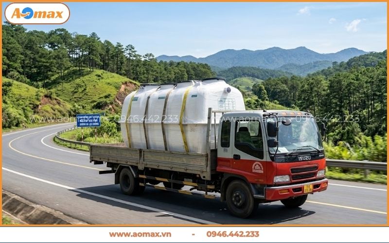 Xe vận chuyển thiết bị xử lý nước thải Lâm Đồng