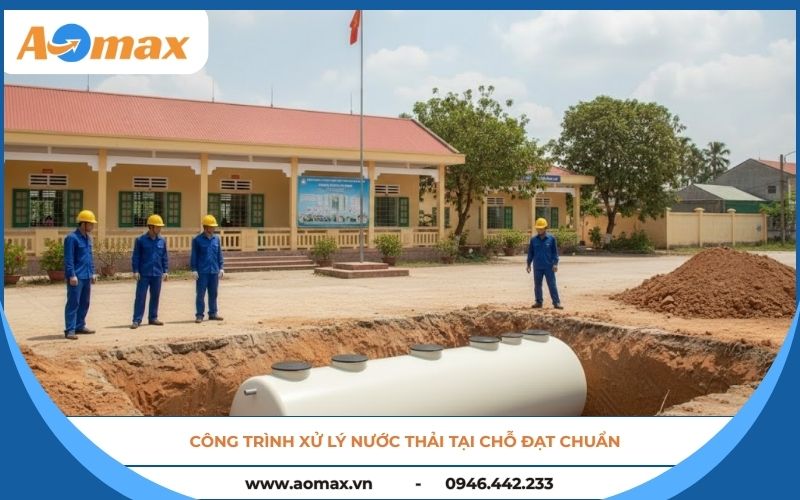 Công trình xử lý nước thải tại chỗ đạt QCVN 98:2025/BNNMT.