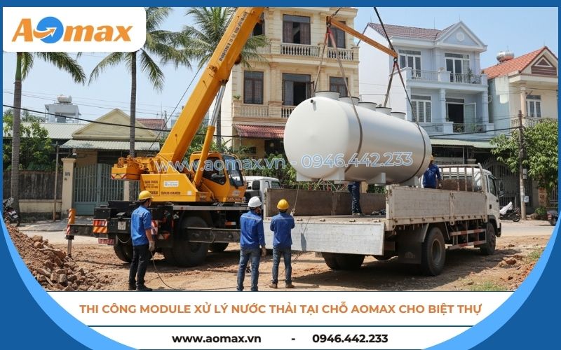 Thi công hệ thống xử lý nước thải tại chỗ công nghệ AAO cho biệt thự.