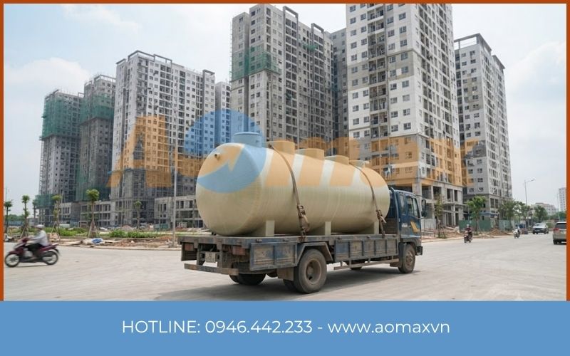 AOmax vận chuyển hệ thống xử lý nước thải sinh hoạt chung cư đến công trình
