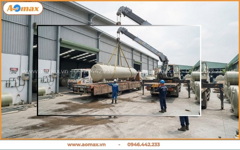 Vận chuyển module trạm xử lý nước thải khu dân cư đến chân công trình