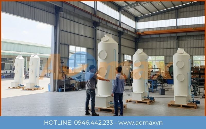 Tháp hấp thụ xử lý khí thải công nghiệp cho xưởng nhỏ