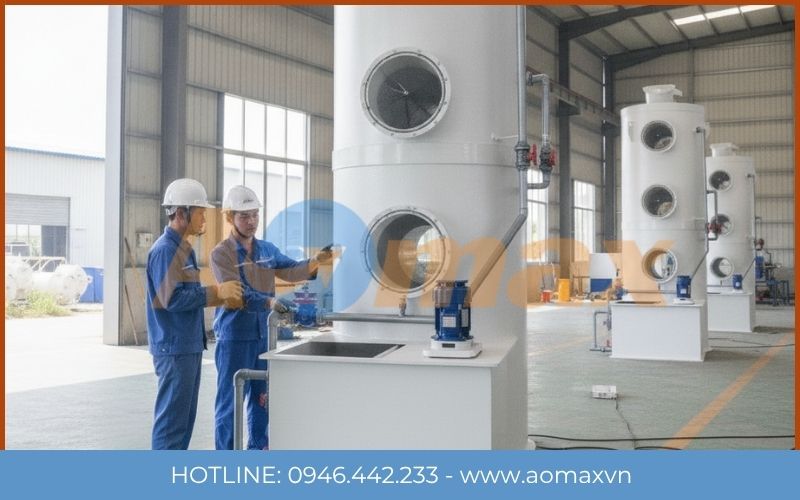 Xưởng sản xuất thiết bị xử lý khí thải công nghiệp AOmax