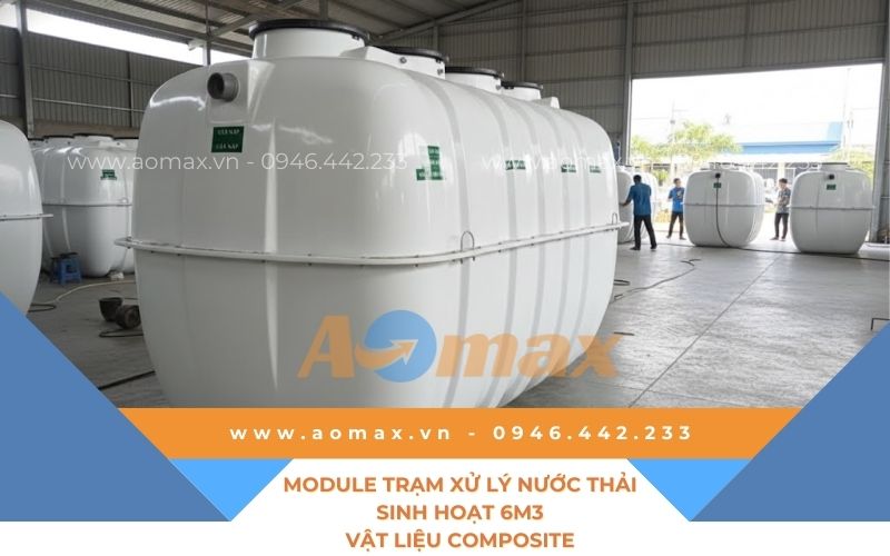 Module trạm xử lý nước thải sinh hoạt vật liệu Composite.