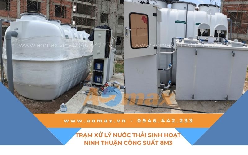 Trạm xử lý nước thải sinh hoạt Ninh Thuận công suất 8m3.