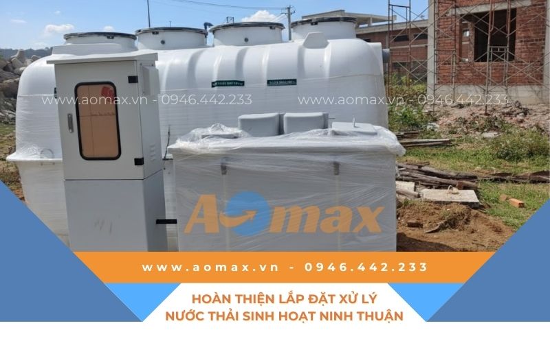 Hoàn thiện lắp đặt xử lý nước thải sinh hoạt Ninh Thuận.