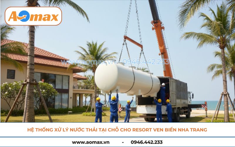 Hệ thống xử lý nước thải tại chỗ Nha Trang cho resort ven biển.