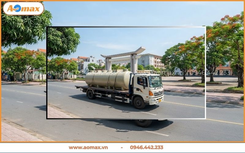 Vận chuyển module xử lý nước thải trường học đến công trình